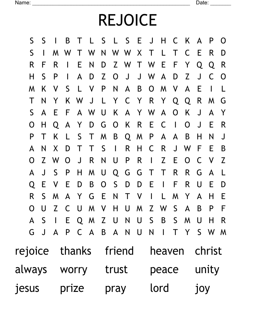 REJOICE Word Search