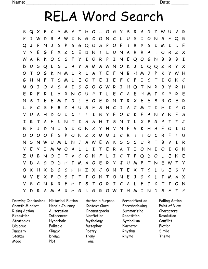 RELA Word Search