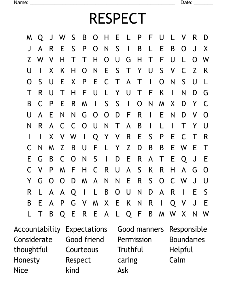 RESPECT Word Search