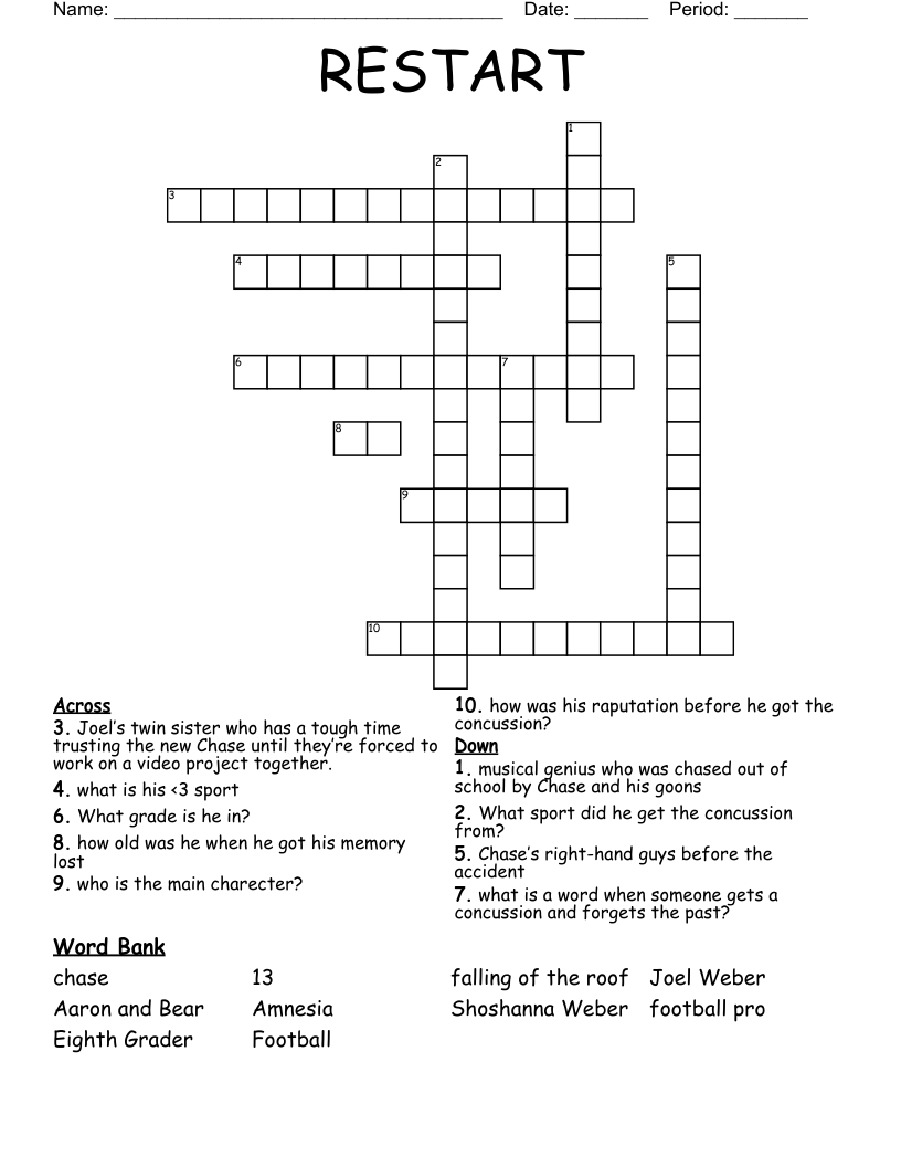 RESTART Crossword