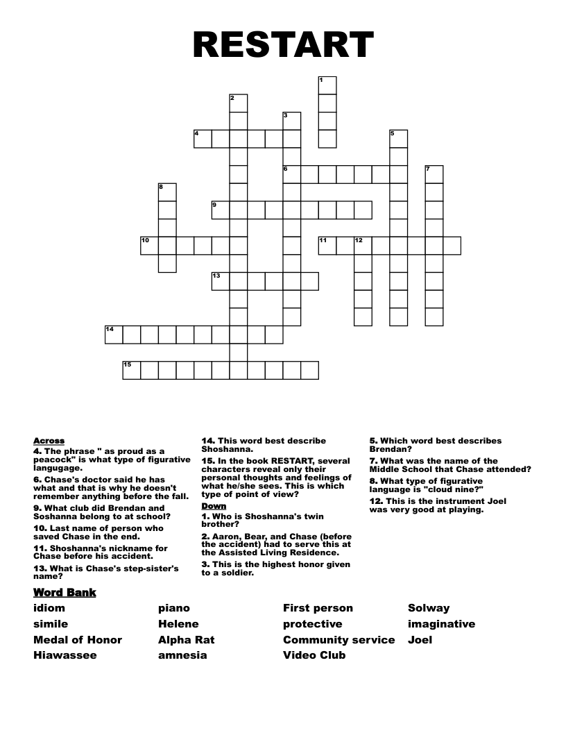 RESTART Crossword