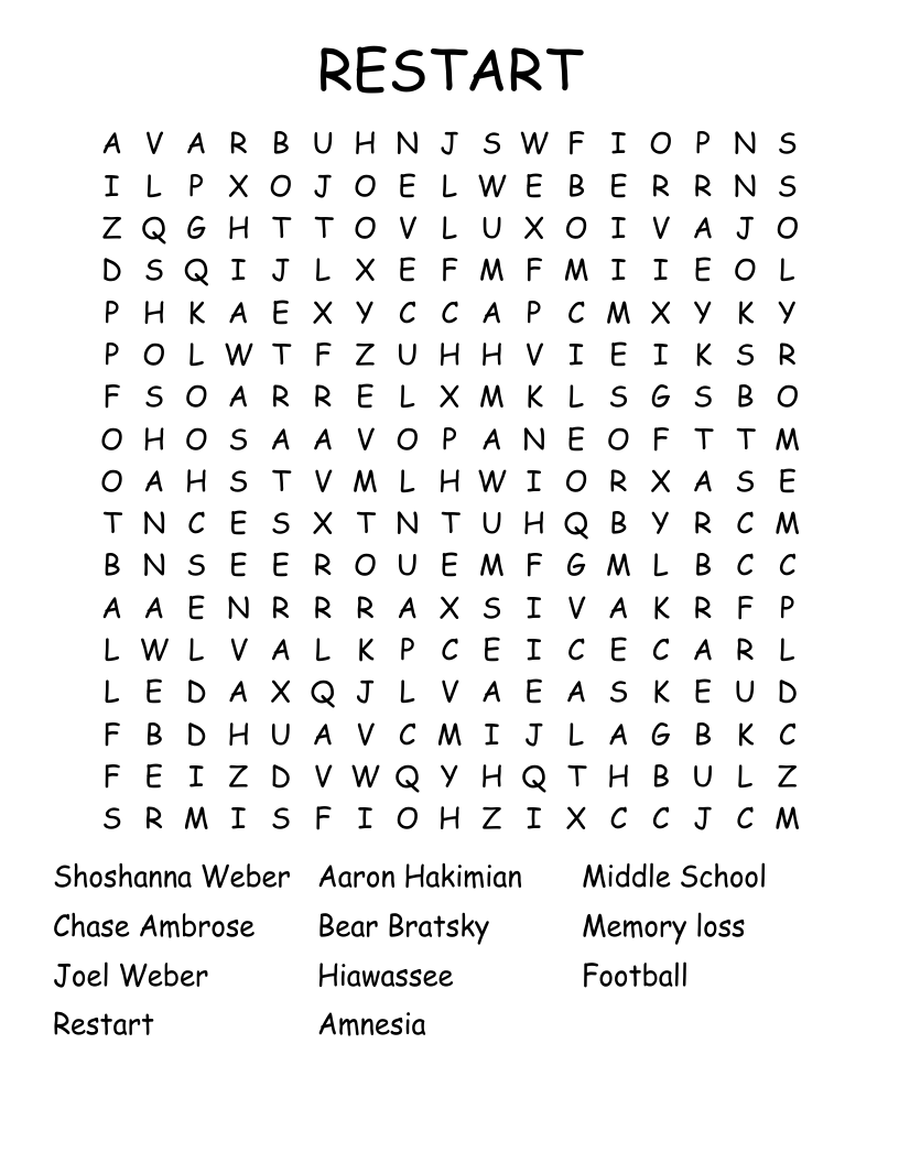 RESTART Word Search