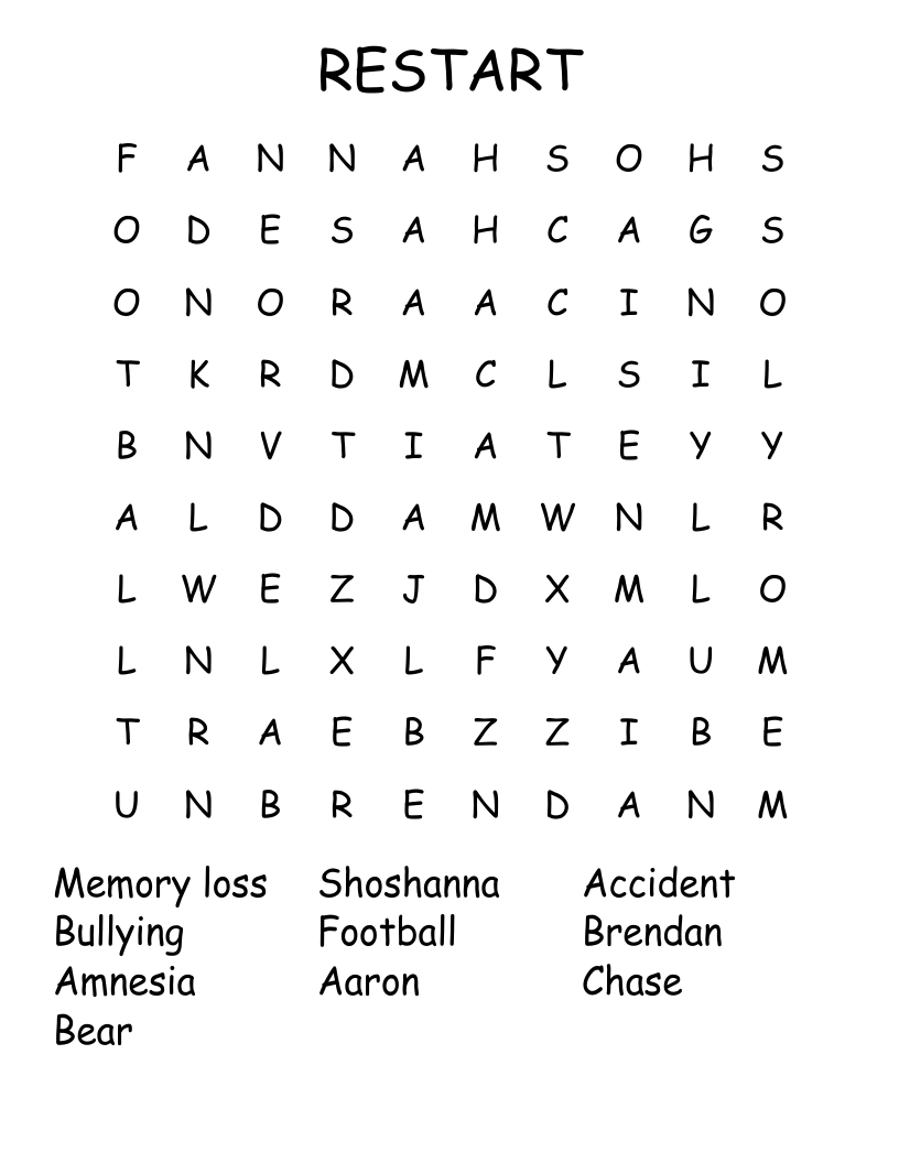 RESTART Word Search