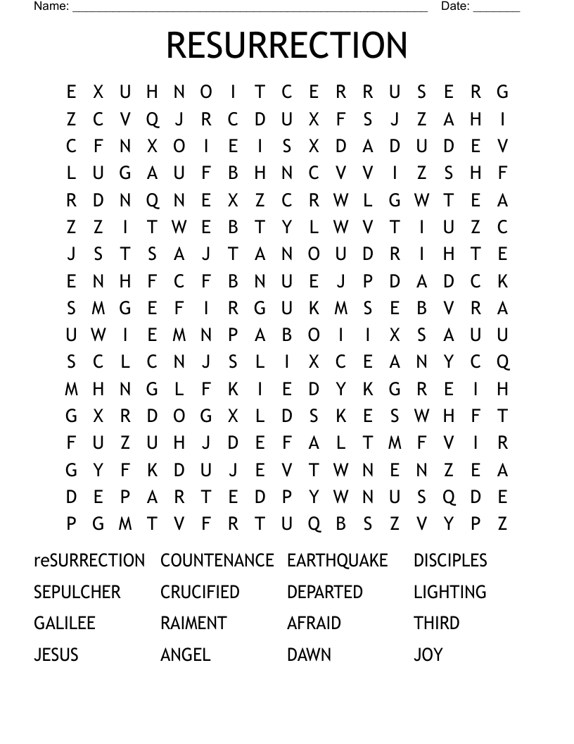 RESURRECTION Word Search