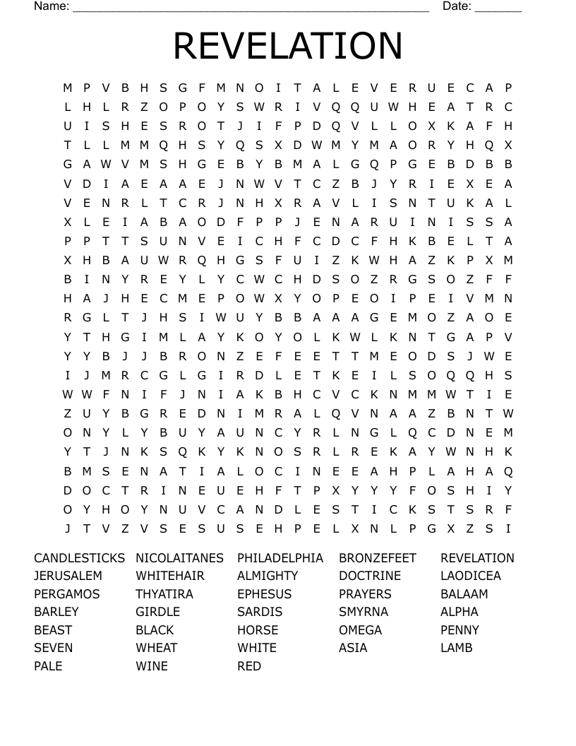 REVELATION Word Search