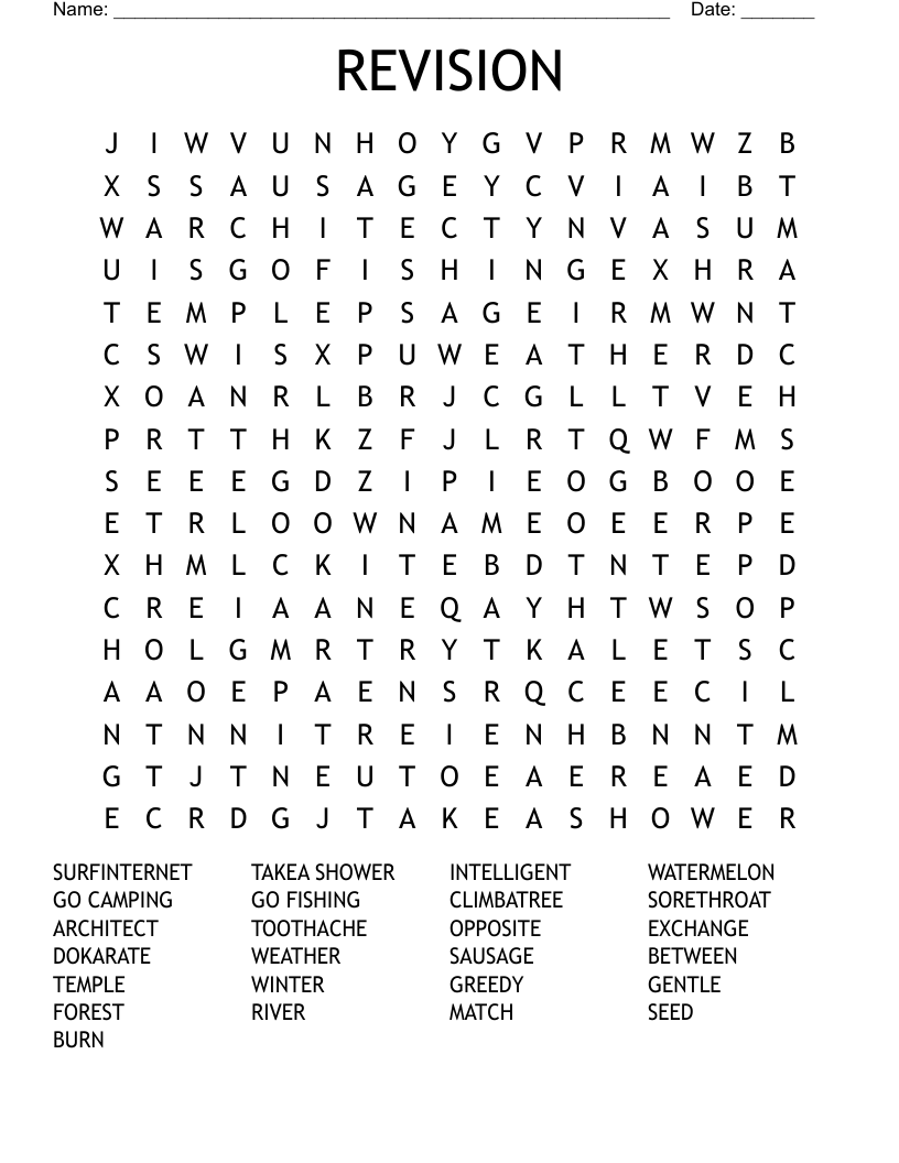 REVISION Word Search