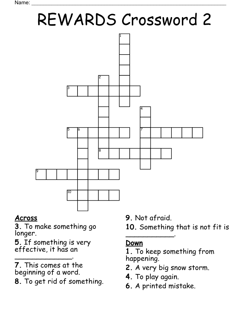 REWARDS Crossword 2