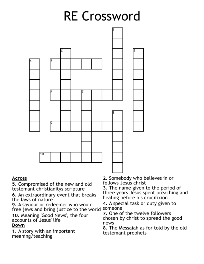 RE Crossword
