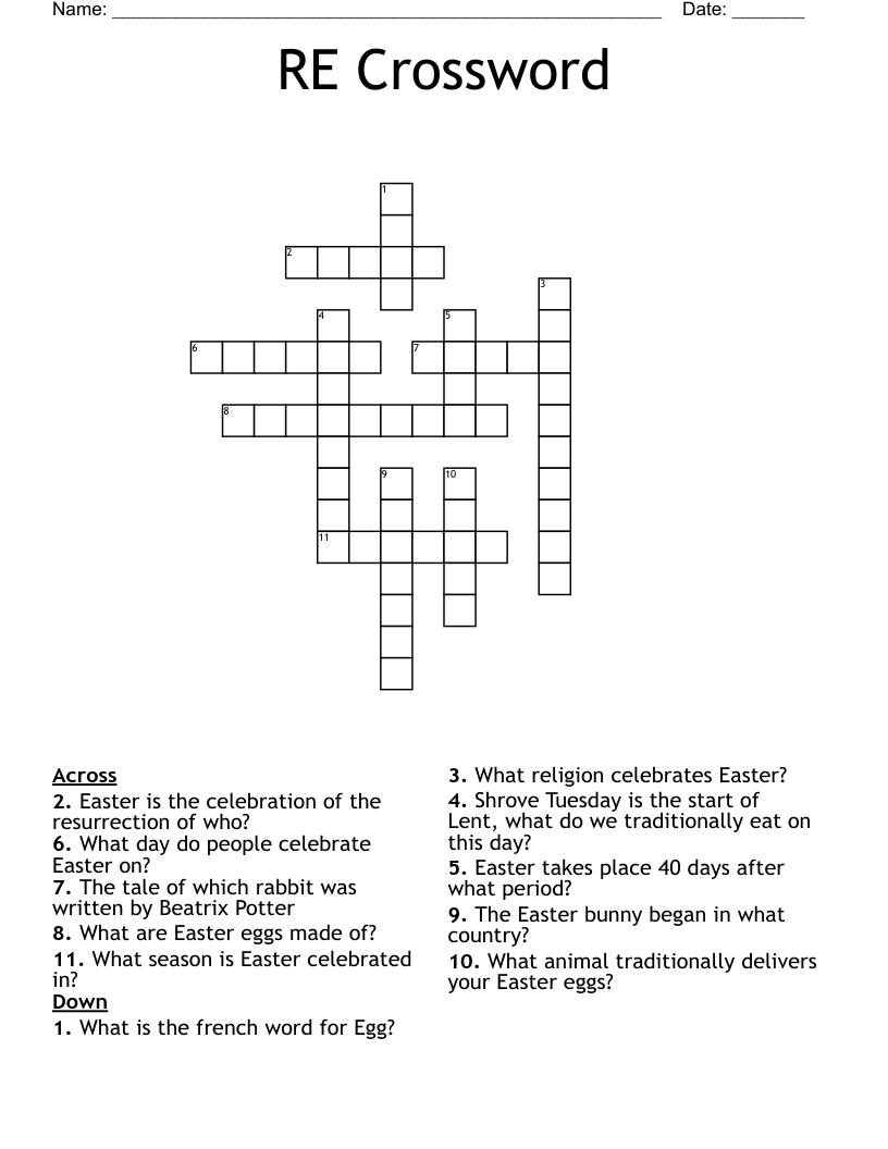 RE Crossword