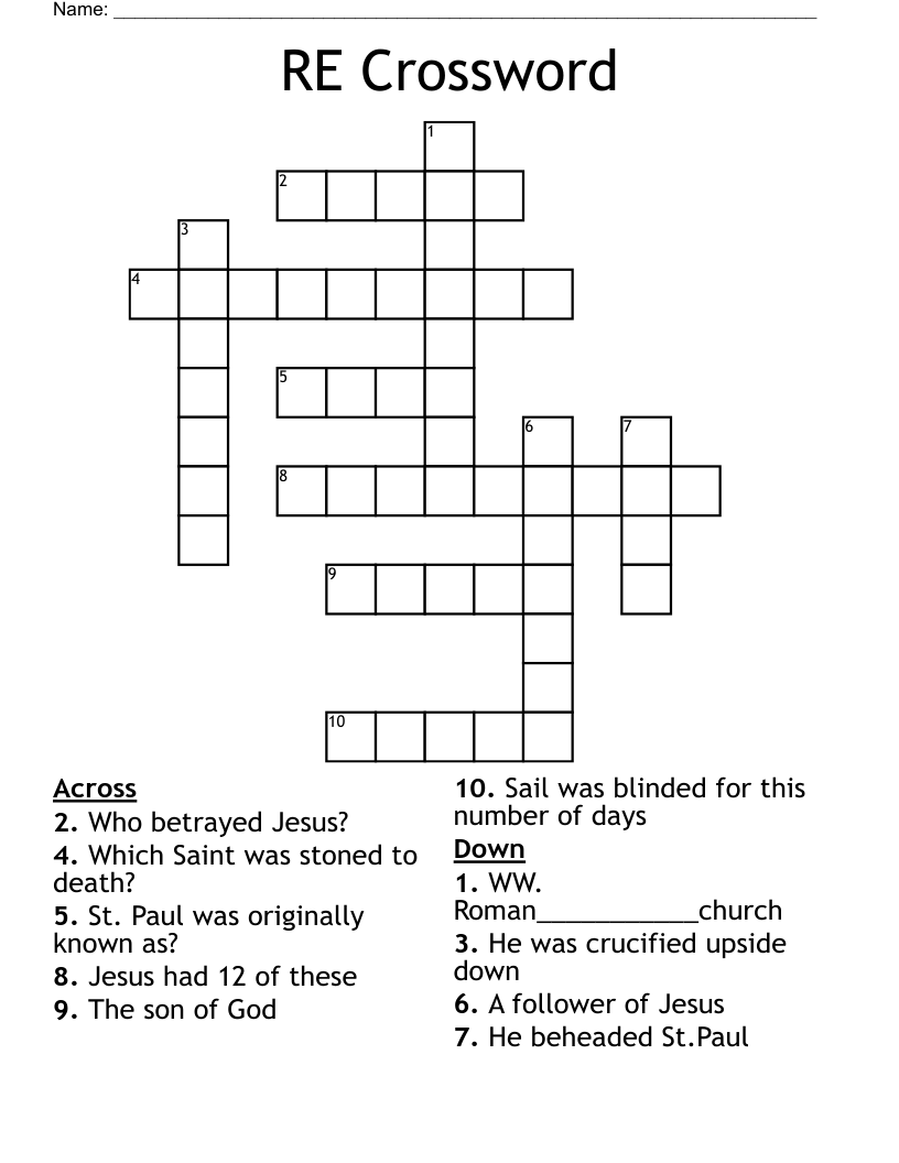 RE Crossword