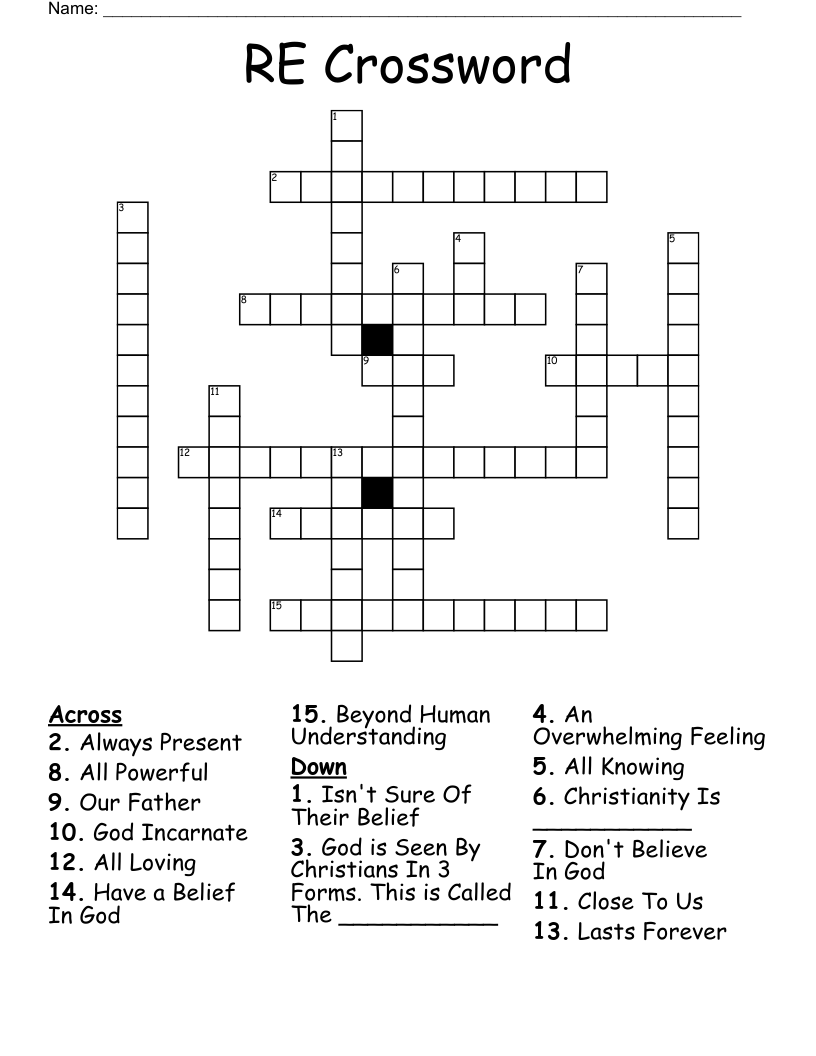 RE Crossword