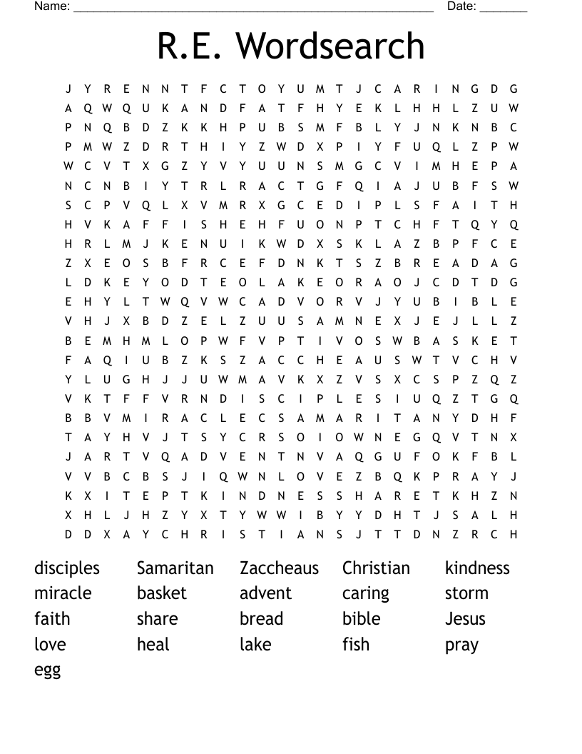 R.E. Wordsearch