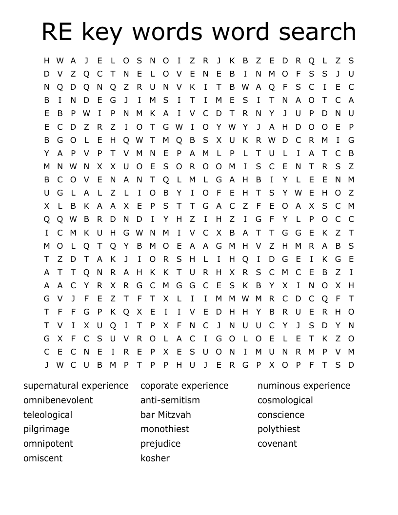 RE key words word search