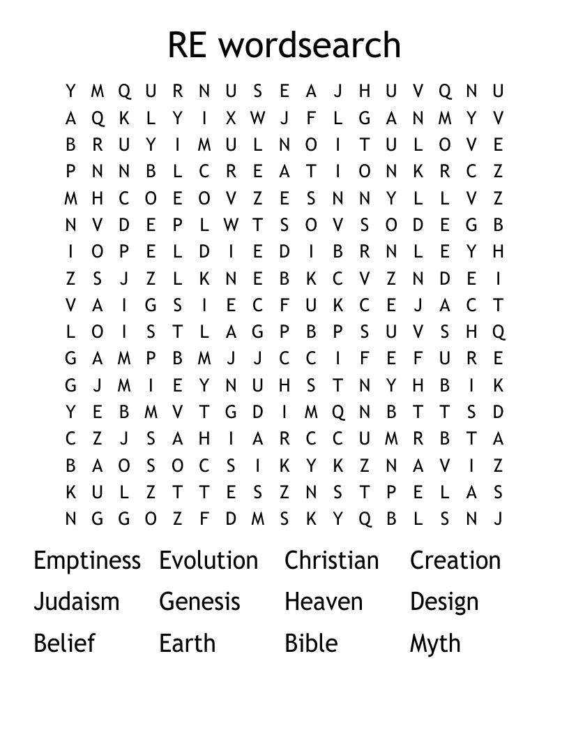 RE wordsearch 