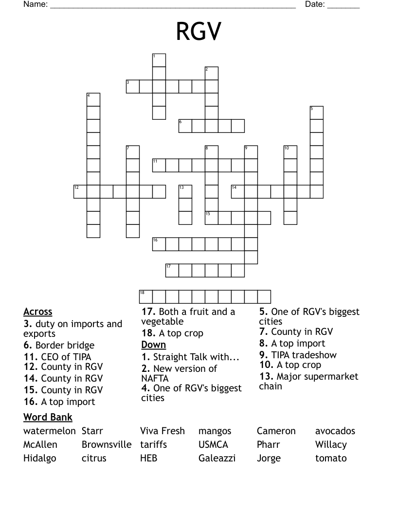 RGV Crossword