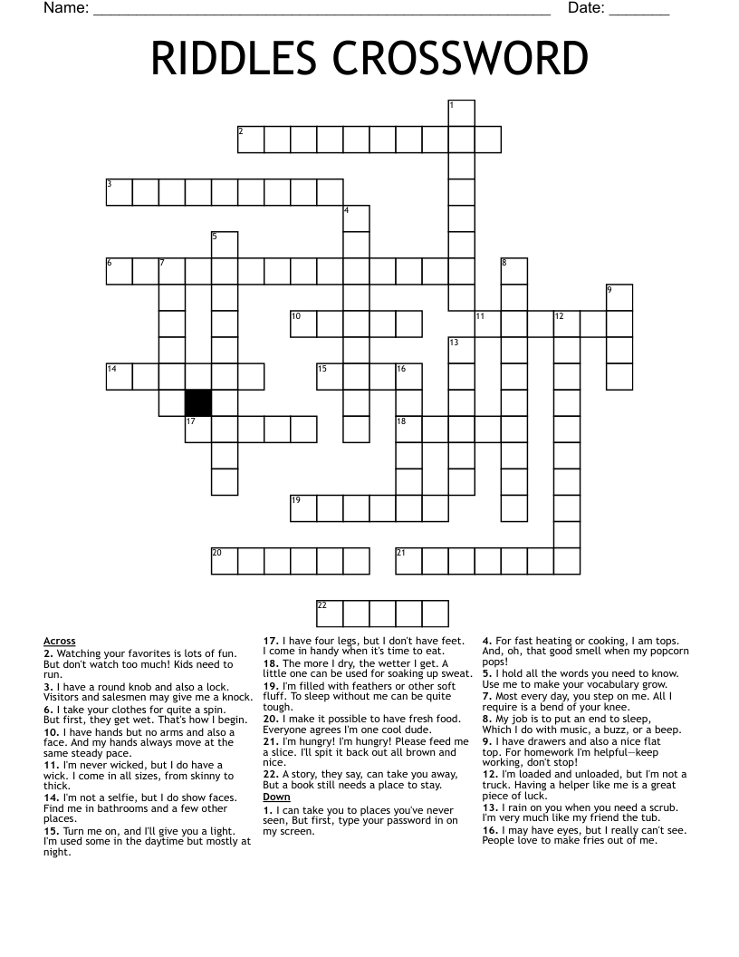 RIDDLES CROSSWORD