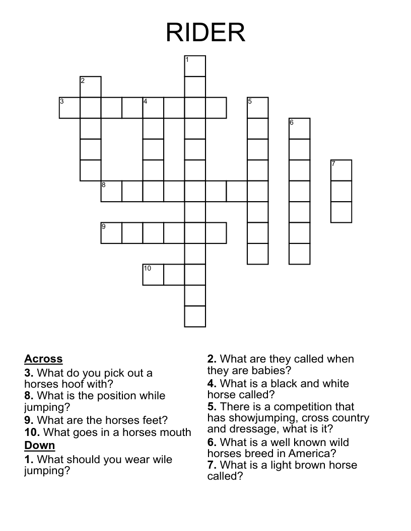 RIDER Crossword