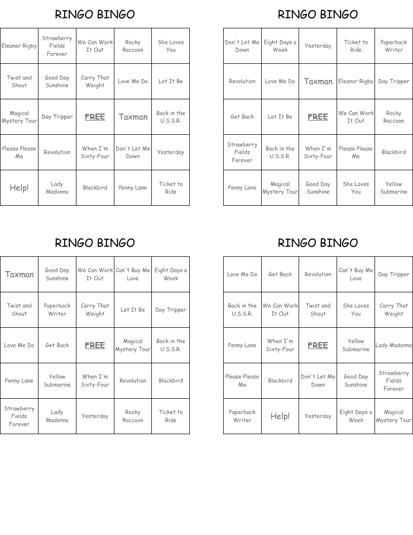 RINGO BINGO