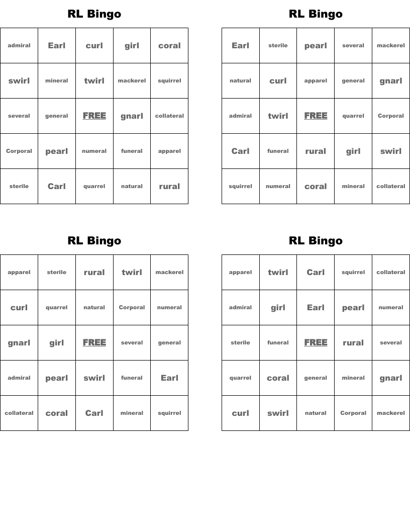 RL Bingo
