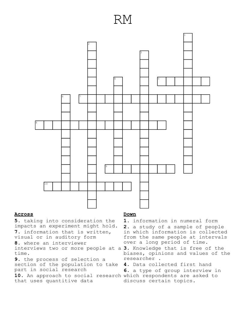 RM   Crossword