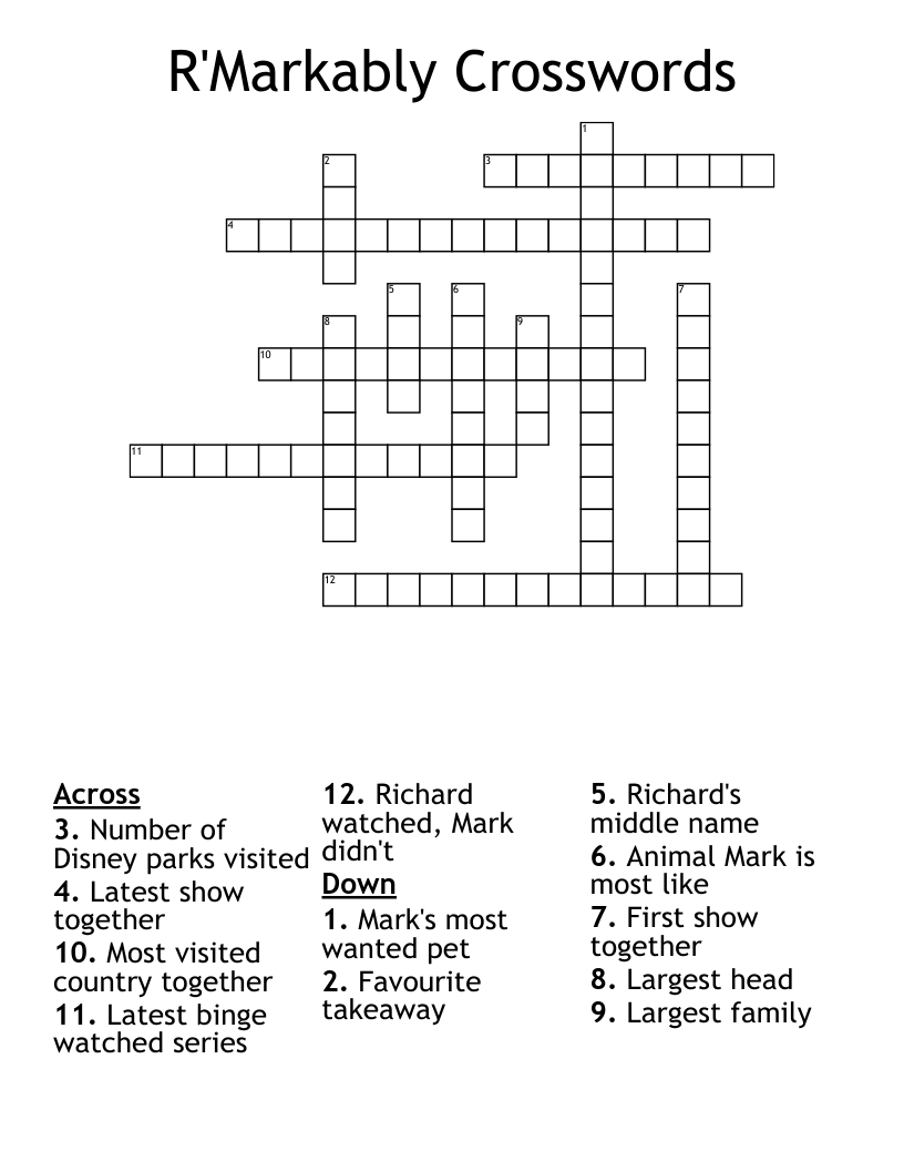 R'Markably Crosswords