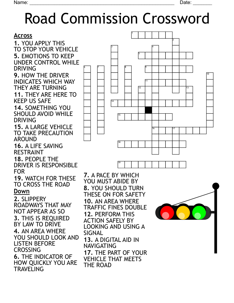 Road Commission Crossword