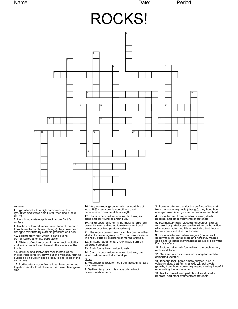 ROCKS! Crossword