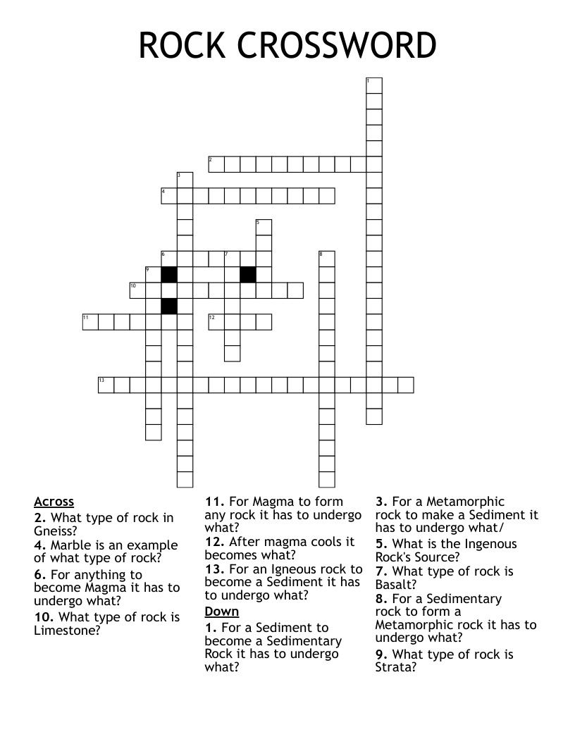 ROCK CROSSWORD