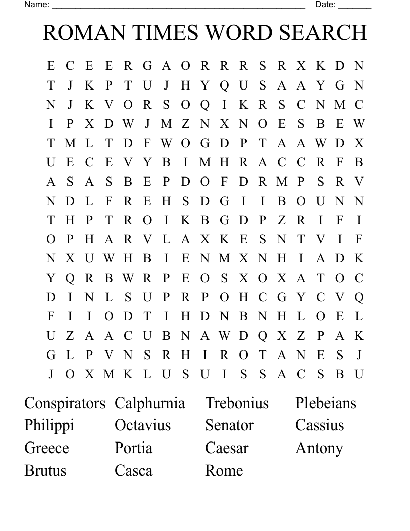 ROMAN TIMES WORD SEARCH
