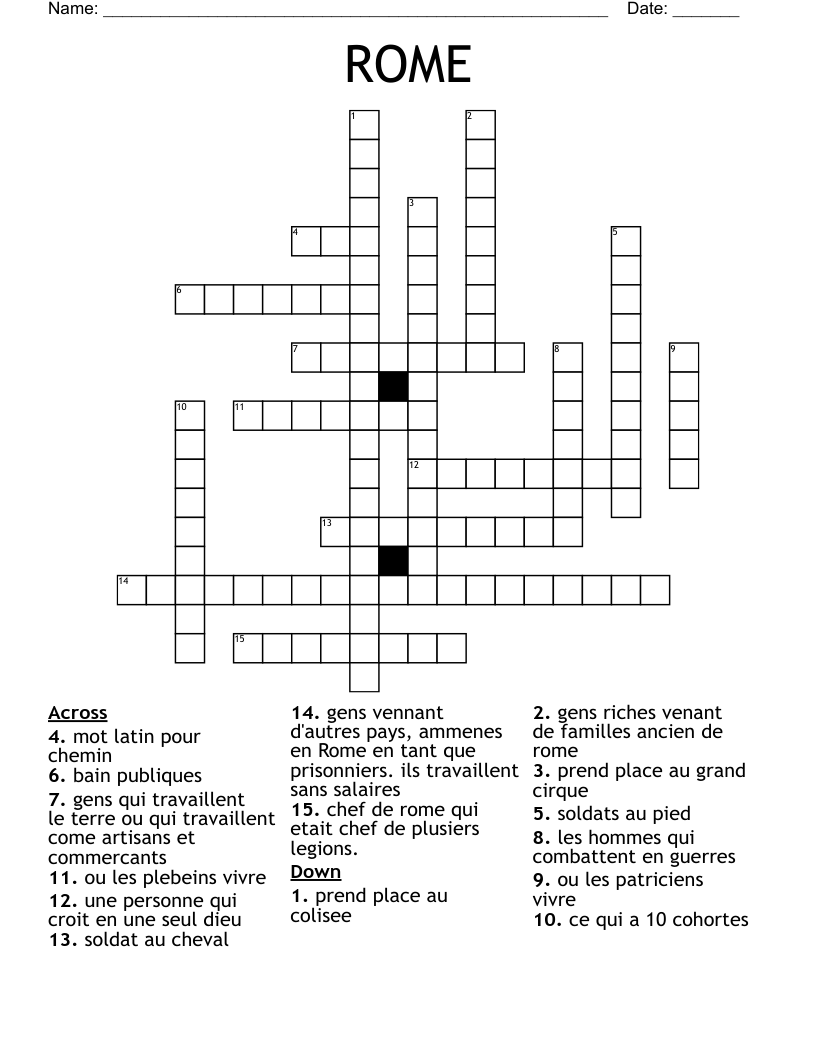 ROME Crossword