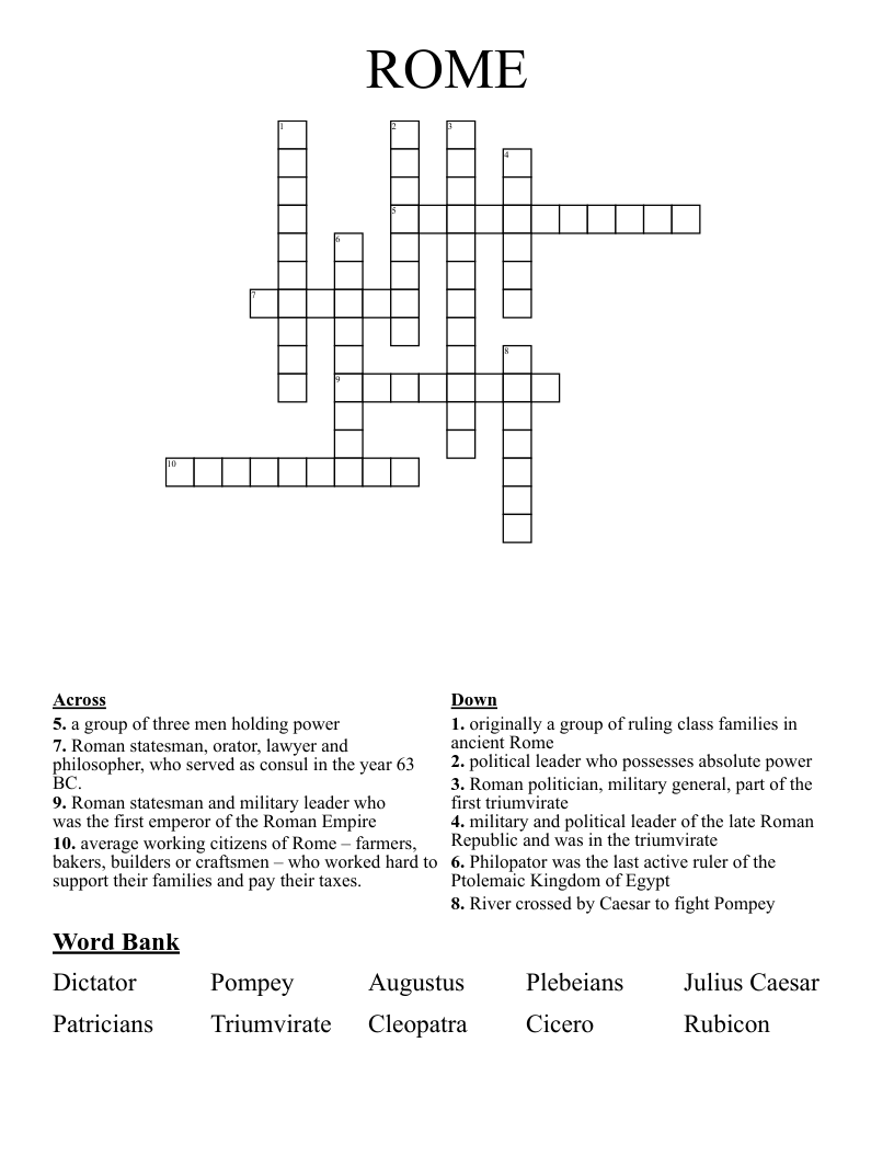 ROME Crossword