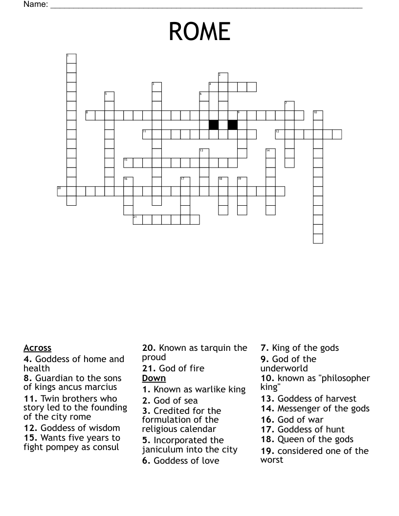 ROME Crossword