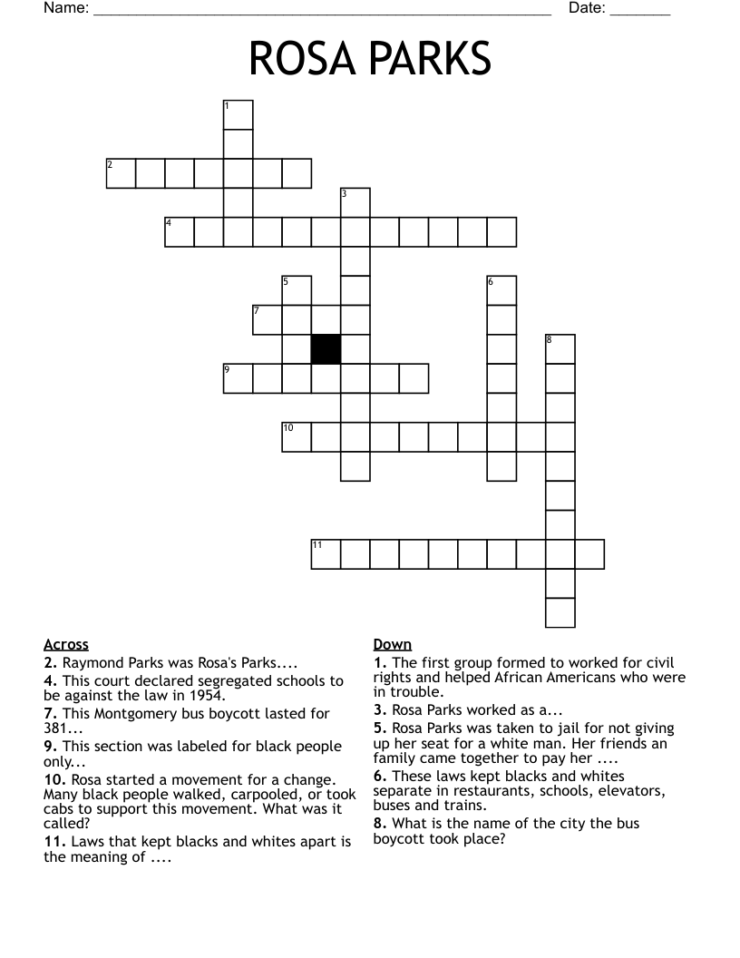 ROSA PARKS Crossword