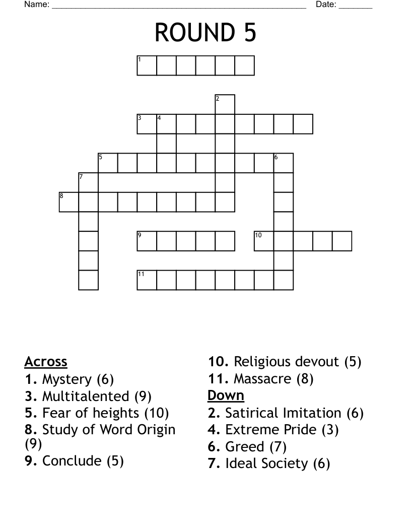 ROUND 5 Crossword