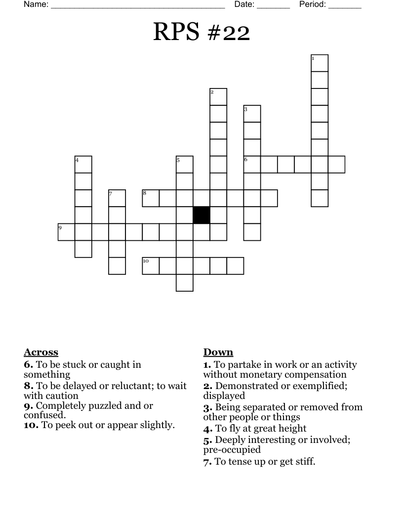 RPS #22  Crossword