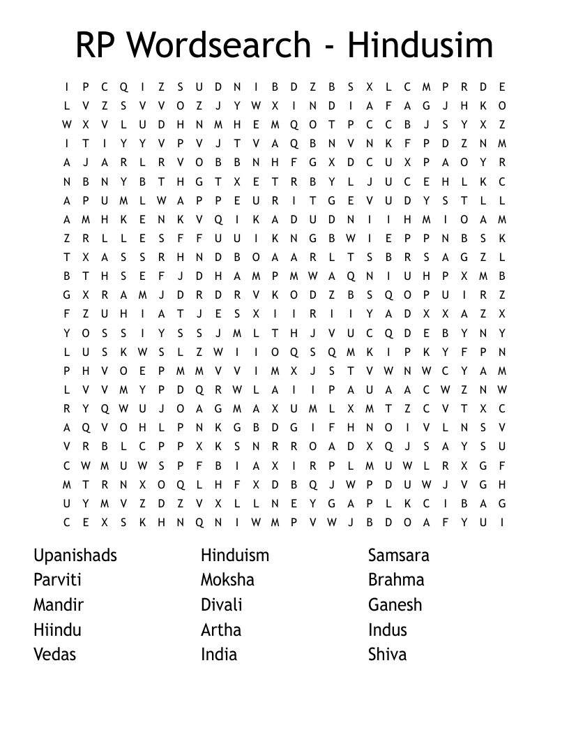 RP Wordsearch - Hindusim