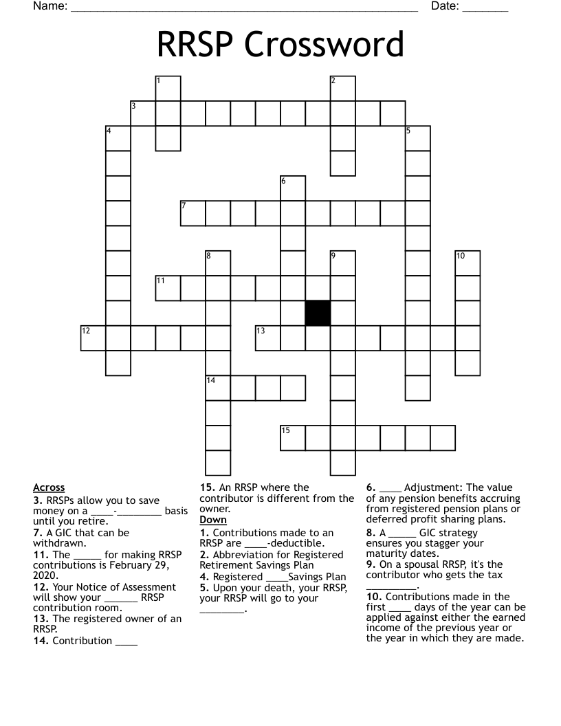 RRSP Crossword