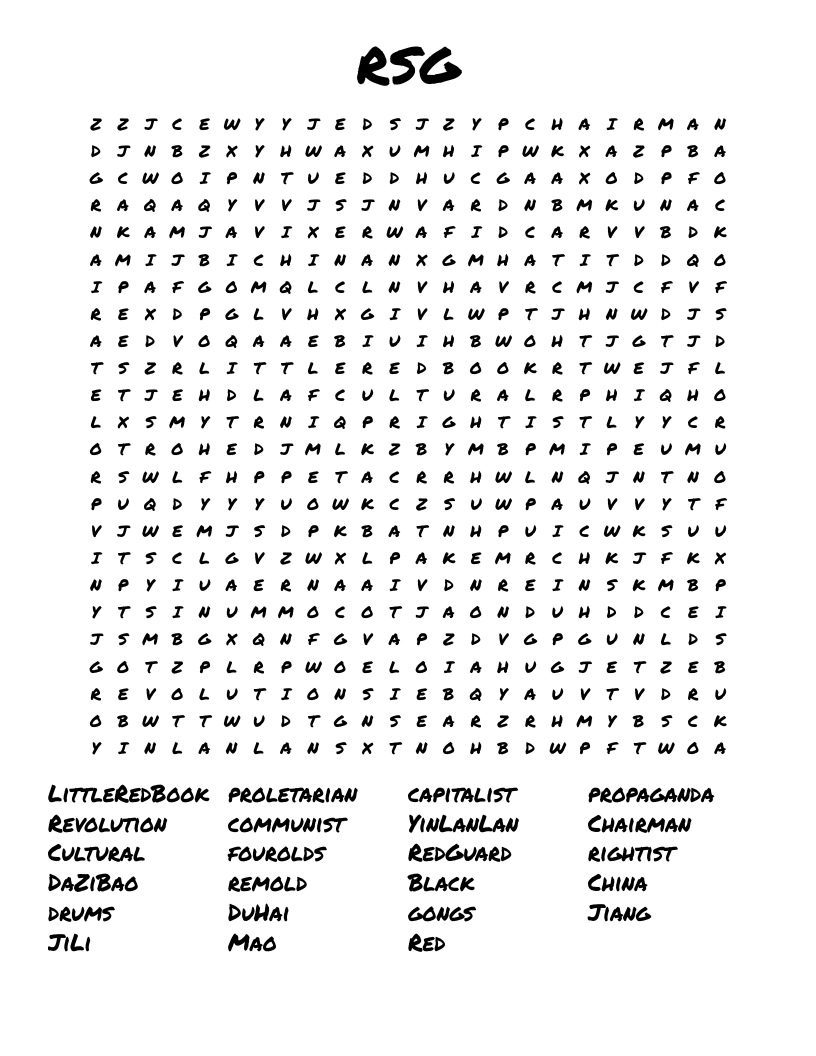 RSG Word Search