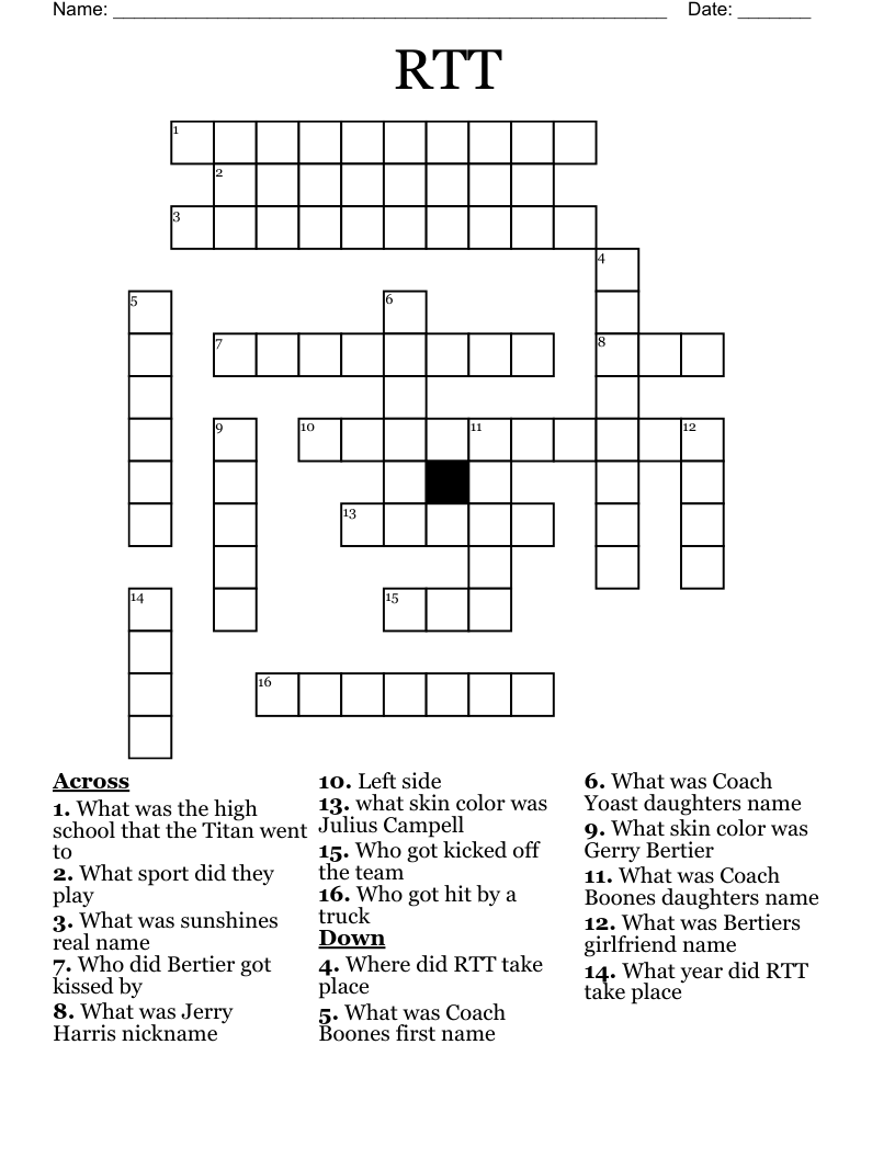 RTT Crossword