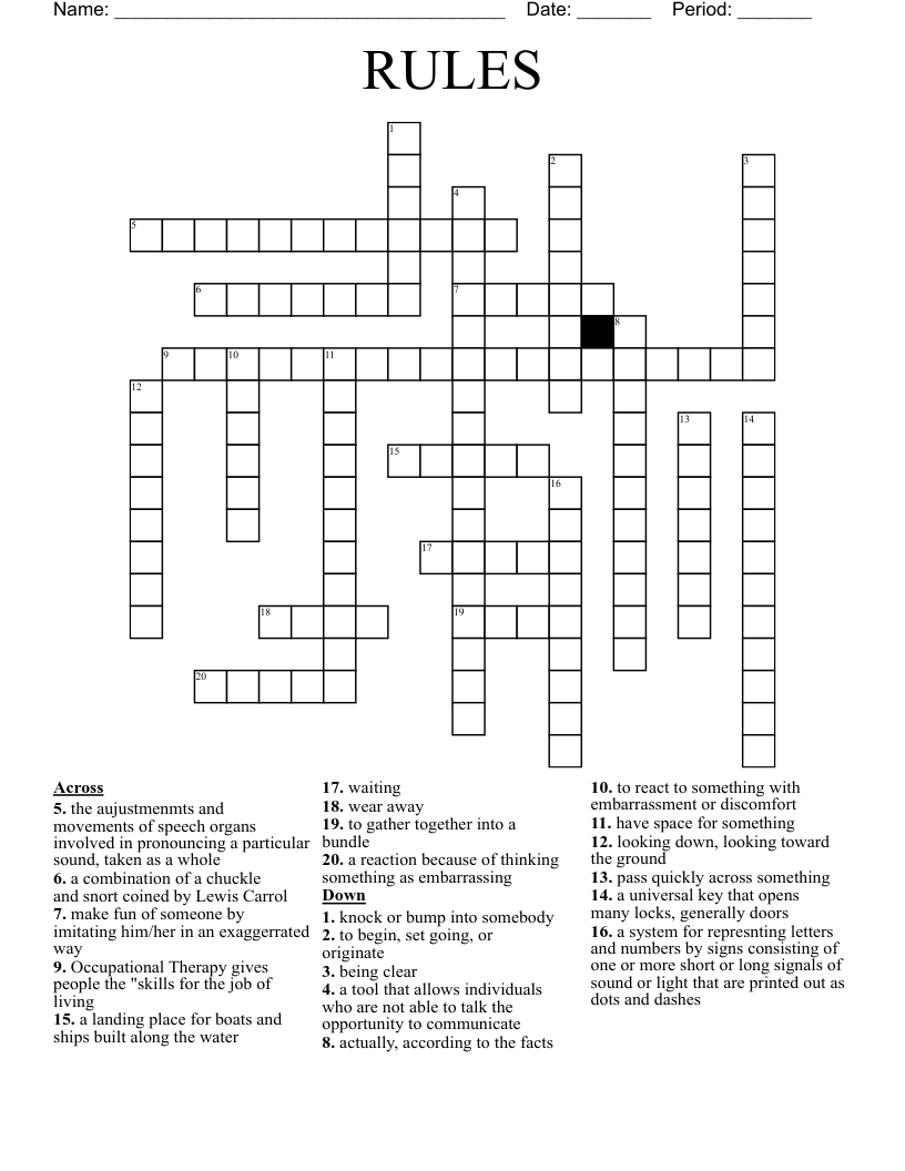 RULES Crossword