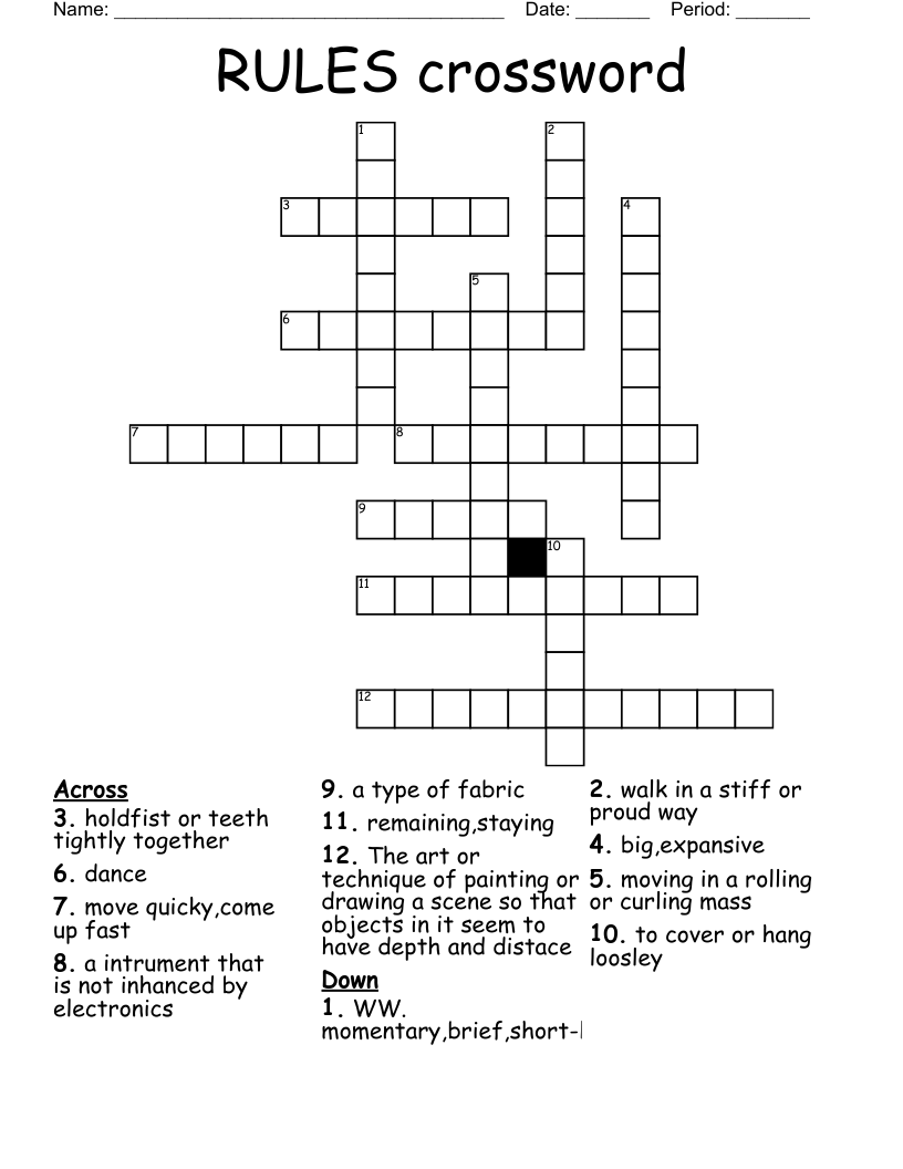 RULES crossword