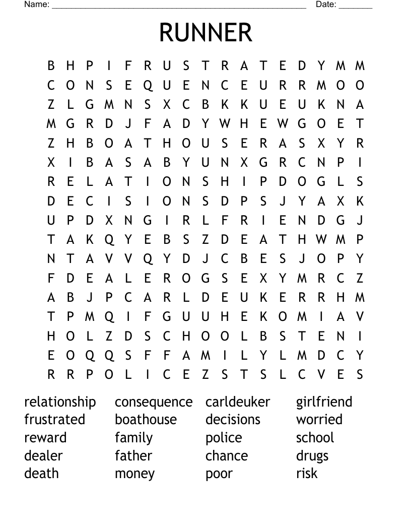 RUNNER Word Search