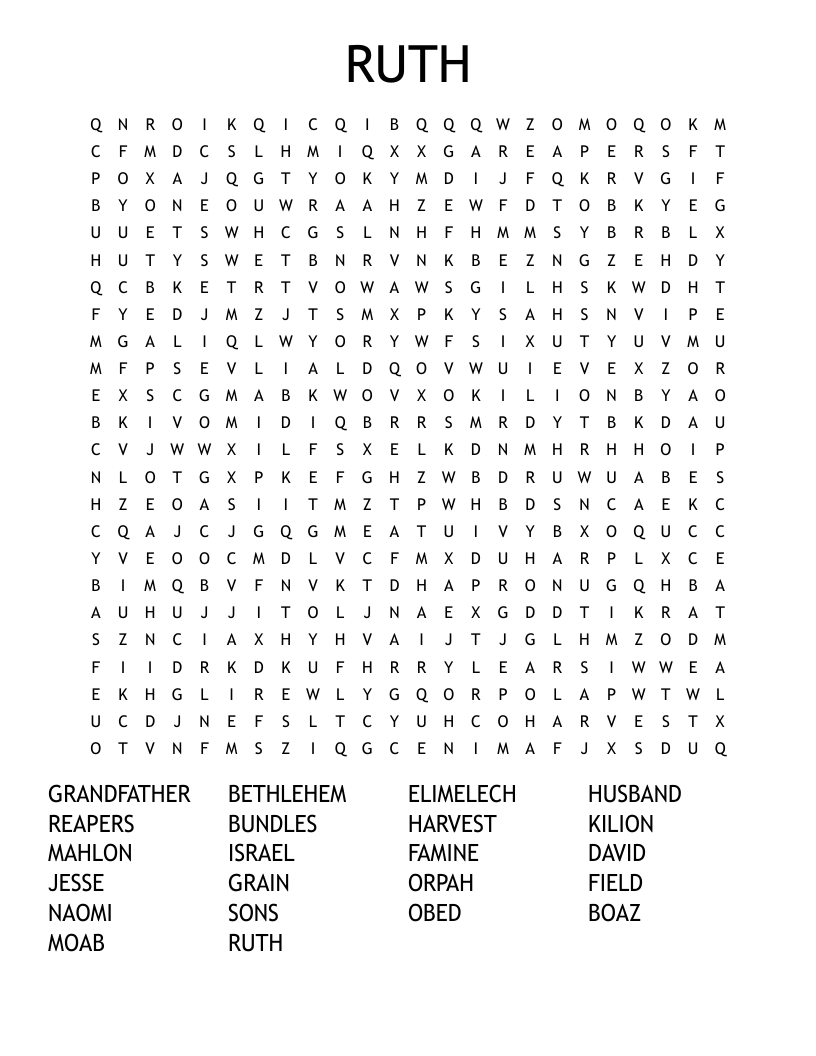 RUTH Word Search