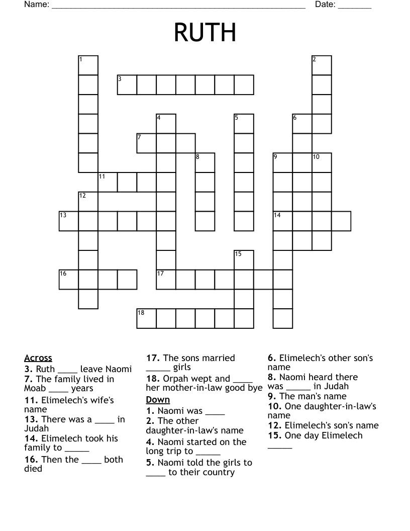 RUTH Crossword