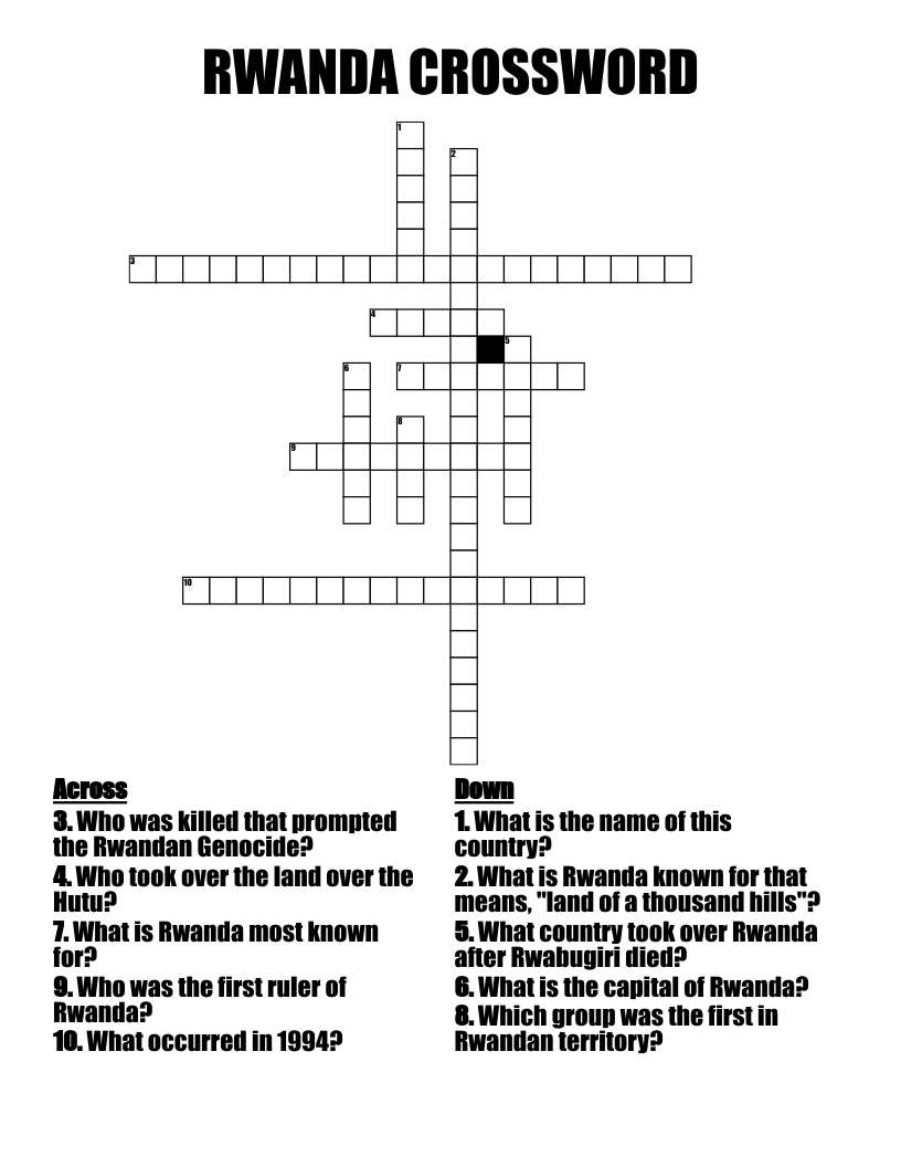 RWANDA CROSSWORD