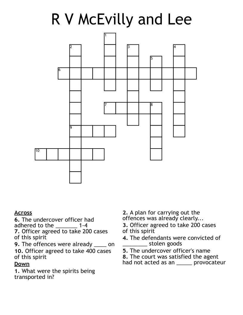 R V McEvilly and Lee Crossword