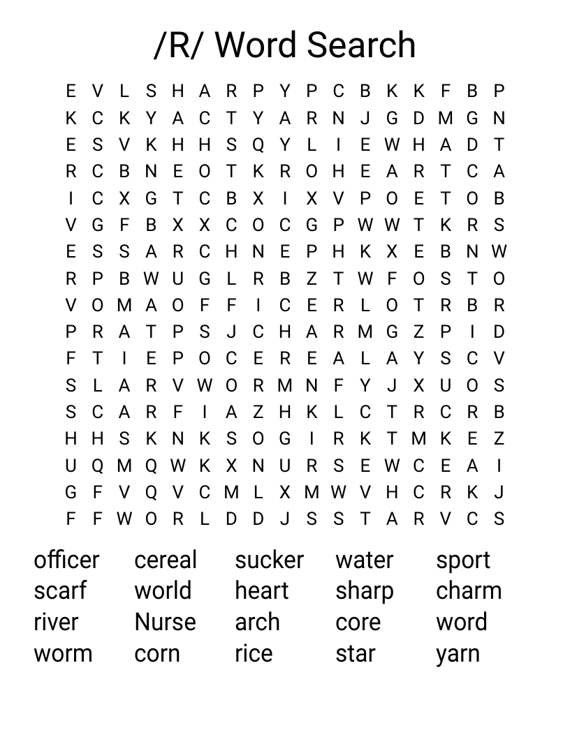 /R/ Word Search 