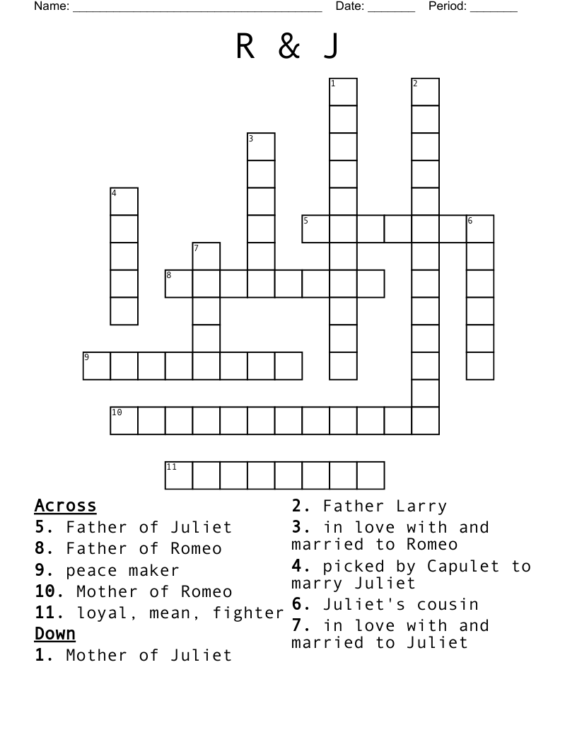 R & J Crossword