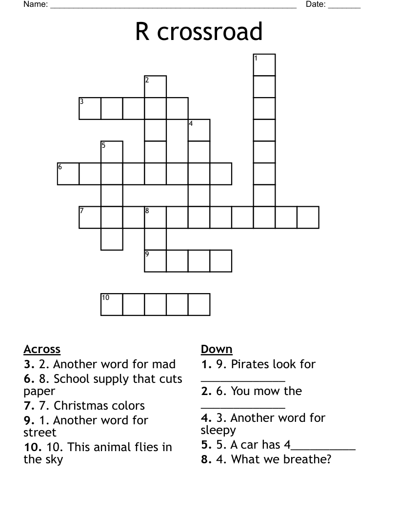 R crossroad Crossword