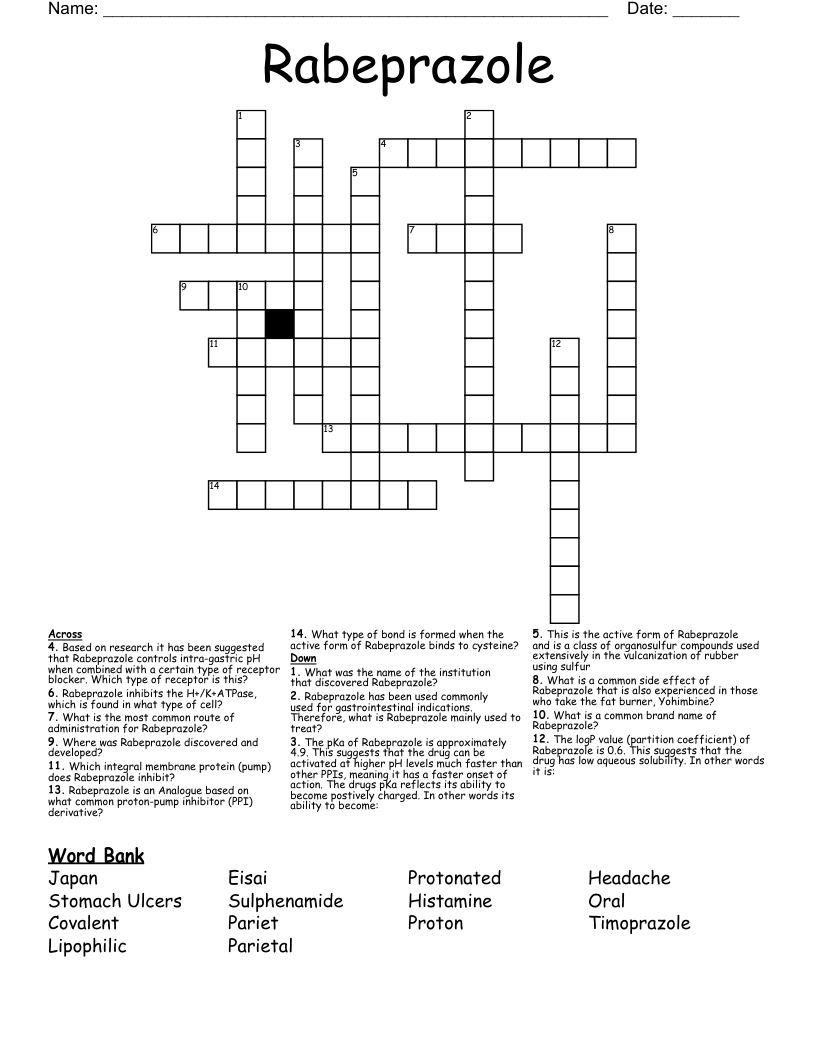 Rabeprazole Crossword